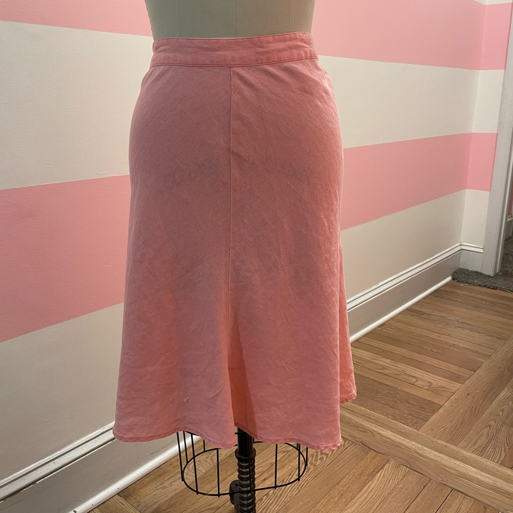 Mossimo 100% linen pastel coral light pink skirt size 12